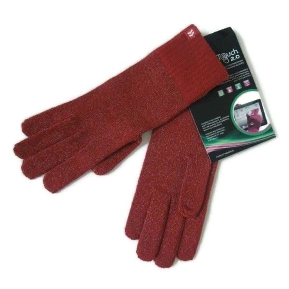 ISOTONER Womens Red Fleck Knit SmarTouch Glove NWT
